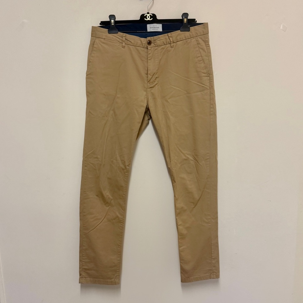 Scotch & Soda Men’s Chino Pants – W32 L30 – Sand Color